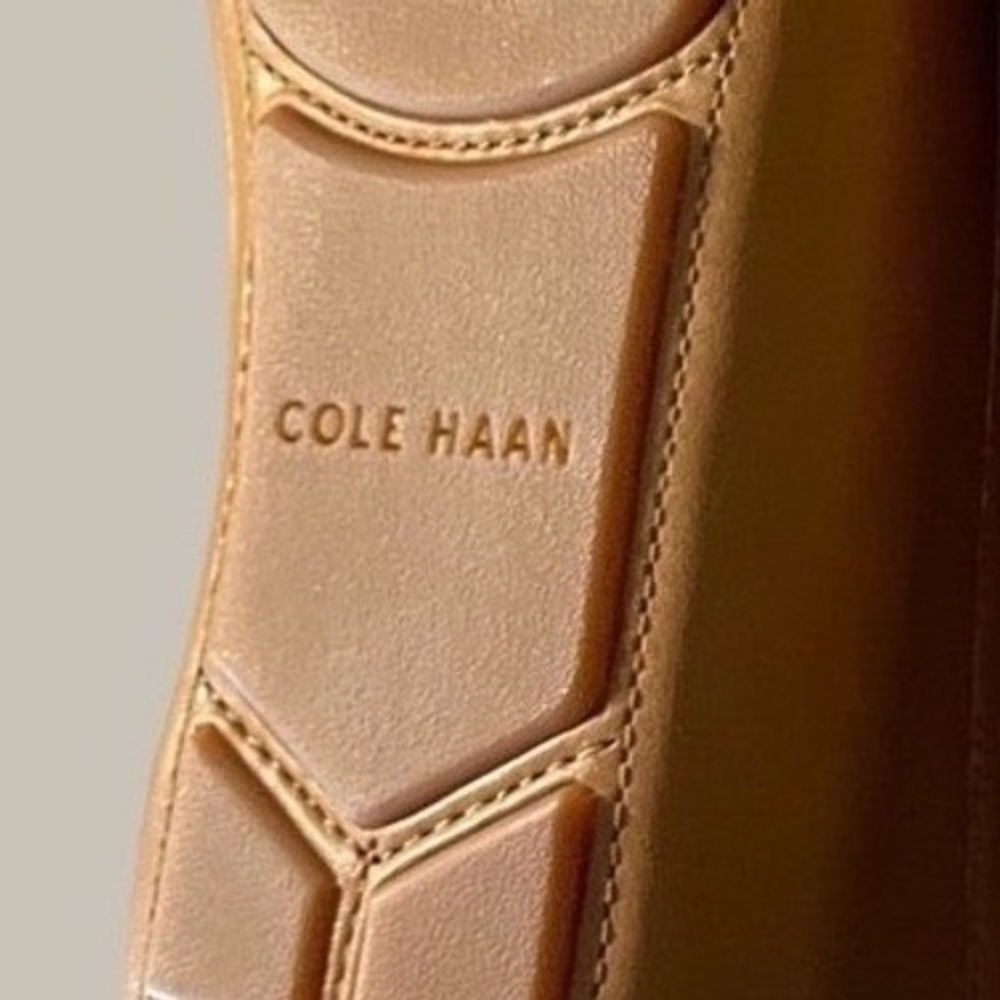 Cole Haan Driver Loafers Women Size 7.5 Tan Leather Braided Chain W18659 - Picture 9 of 10